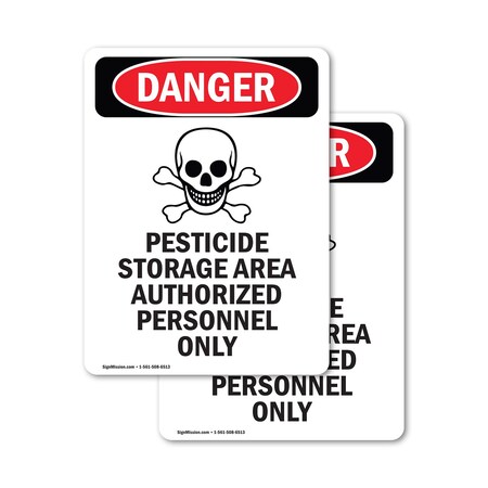 Signmission GHS Pesticide Storage Danger Sign, Vinyl Decal, 18in W x 24in L, 2PK OS-2PACK-DS-D-1824-V-2036